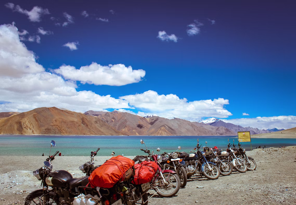 Desert mountain road in Leh Ladakh under a big sky